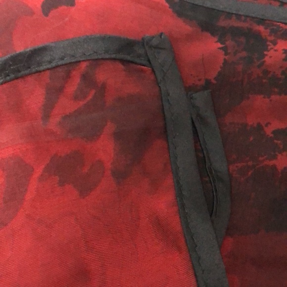 VTG Bernie of New York Elegant Dramatic Silk Chiffon Floral Motif Oblong Scarf - Picture 5 of 10